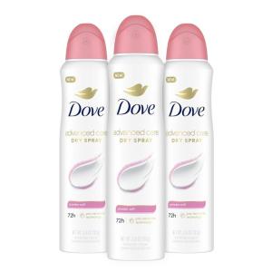 Dove Advanced Care Antiperspirant Deodorant Spray Powder Soft 3 Count to help skin barrier repair after shaving 72 hour antiperspirant deodorant for soft underarms with boosted ceramide levels 3.8 oz(3.8 Ounce (Pack of 3))