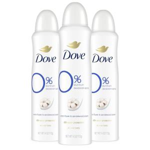 Dove Aluminum Free Deodorant Spray for Women 3 Count Cucumber & Green Tea 72 hour odor protection 4 oz(Cotton Flower and Sandalwood)