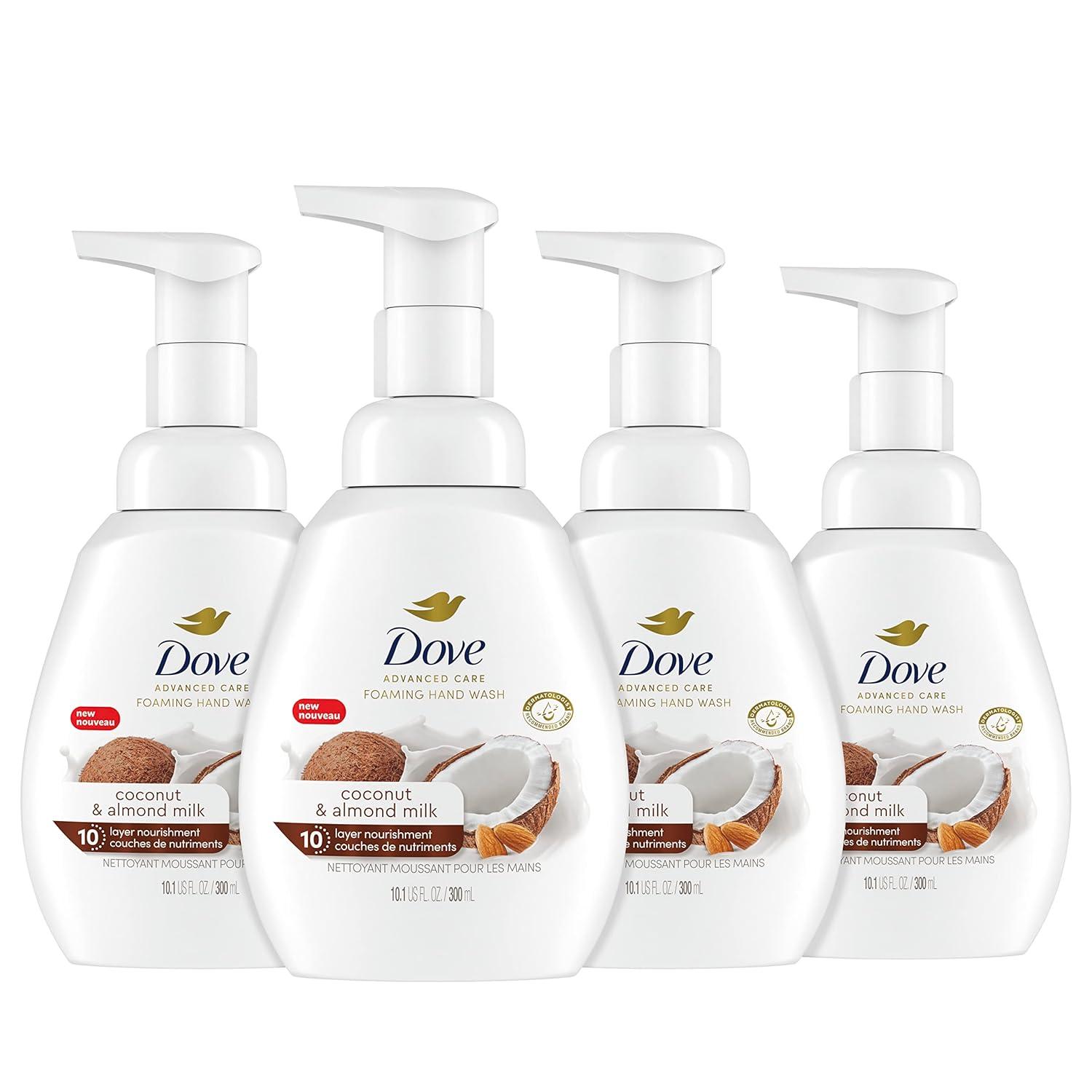 imageDove Advanced Care Hand Wash Deep Moisture 4 Count for Soft Smooth Skin More Moisturizers than the Leading Ordinary Hand Soap 12 oz101 Fl Oz Pack of 4