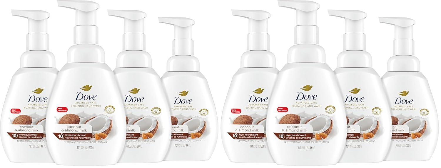 imageDove Advanced Care Hand Wash Deep Moisture 4 Count for Soft Smooth Skin More Moisturizers than the Leading Ordinary Hand Soap 12 oz101 Fl Oz Pack of 8