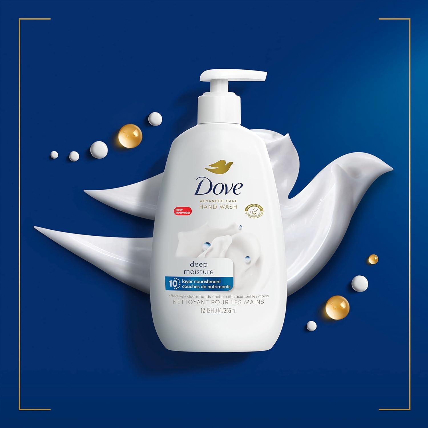 imageDove Advanced Care Hand Wash Deep Moisture 4 Count for Soft Smooth Skin More Moisturizers than the Leading Ordinary Hand Soap 12 oz12 Fl Oz Pack of 4