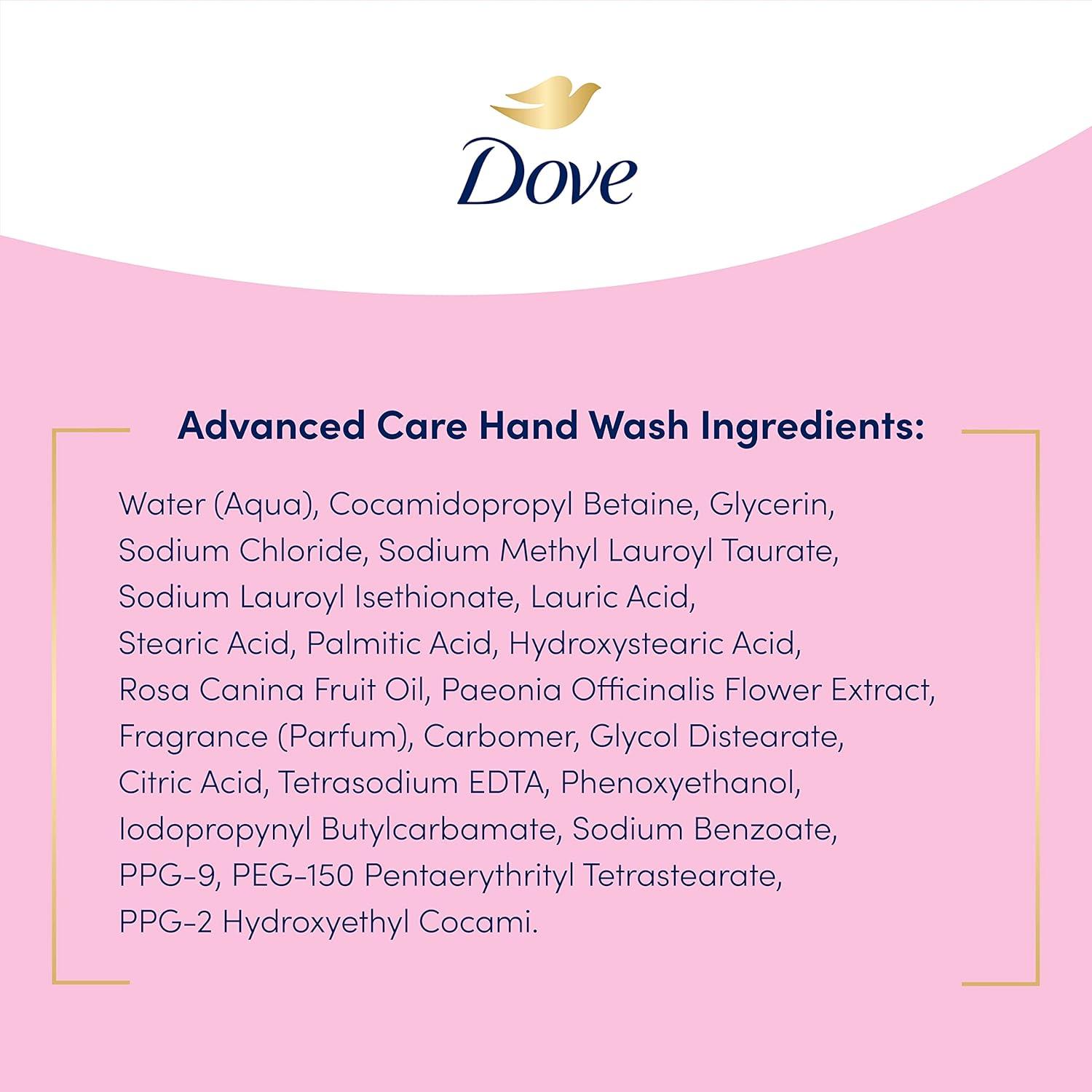 imageDove Advanced Care Hand Wash Deep Moisture 4 Count for Soft Smooth Skin More Moisturizers than the Leading Ordinary Hand Soap 12 oz12 Fl Oz Pack of 4