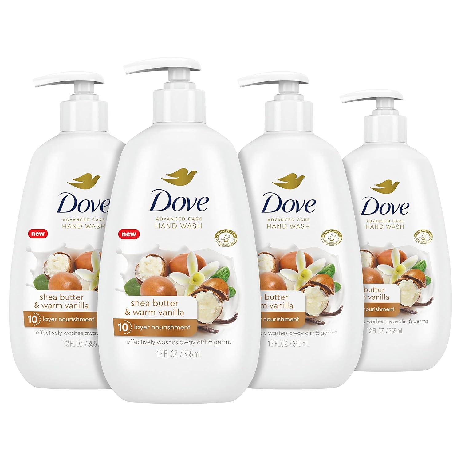 imageDove Advanced Care Hand Wash Deep Moisture 4 Count for Soft Smooth Skin More Moisturizers than the Leading Ordinary Hand Soap 12 oz12 Fl Oz Pack of 4