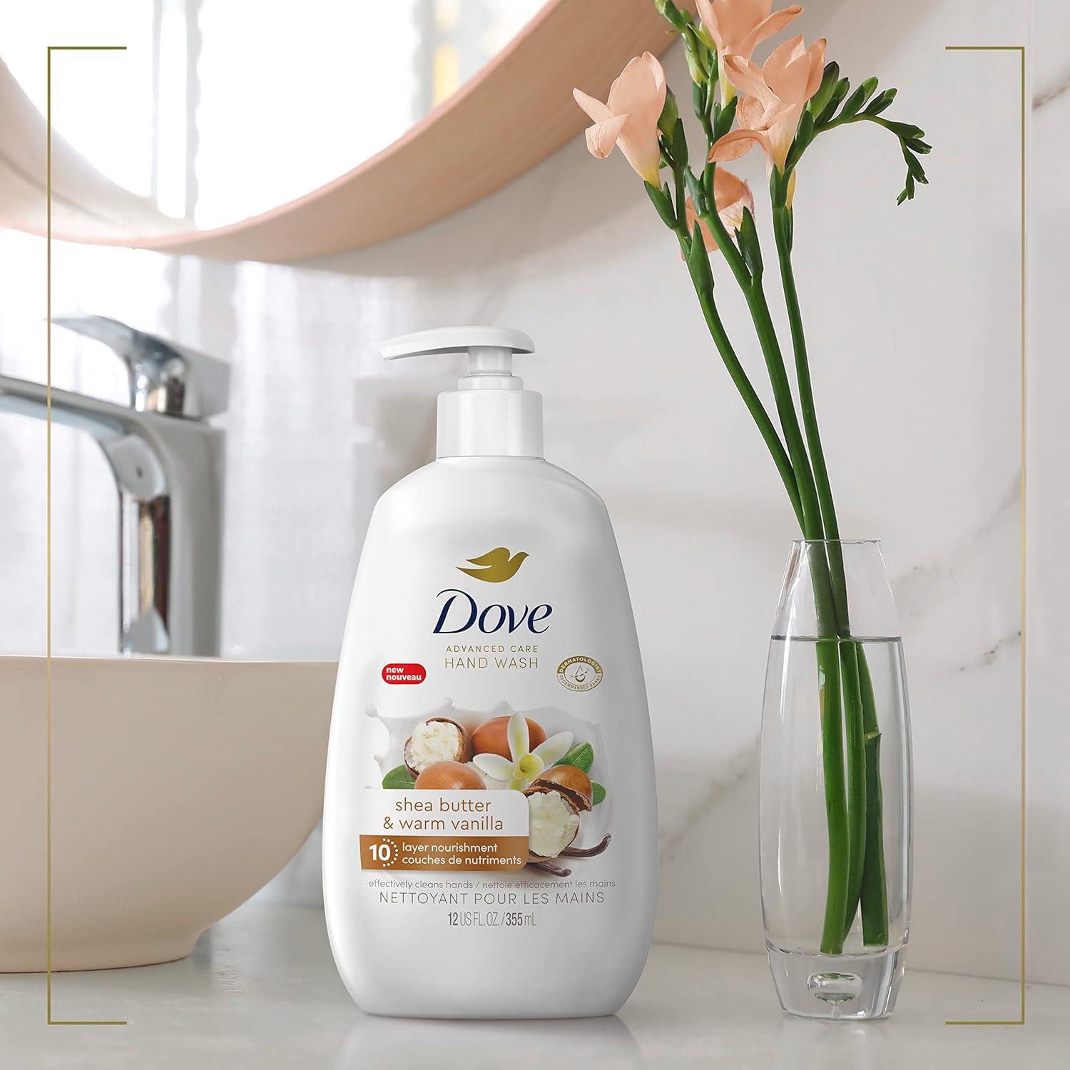 imageDove Advanced Care Hand Wash Deep Moisture 4 Count for Soft Smooth Skin More Moisturizers than the Leading Ordinary Hand Soap 12 oz12 Fl Oz Pack of 8