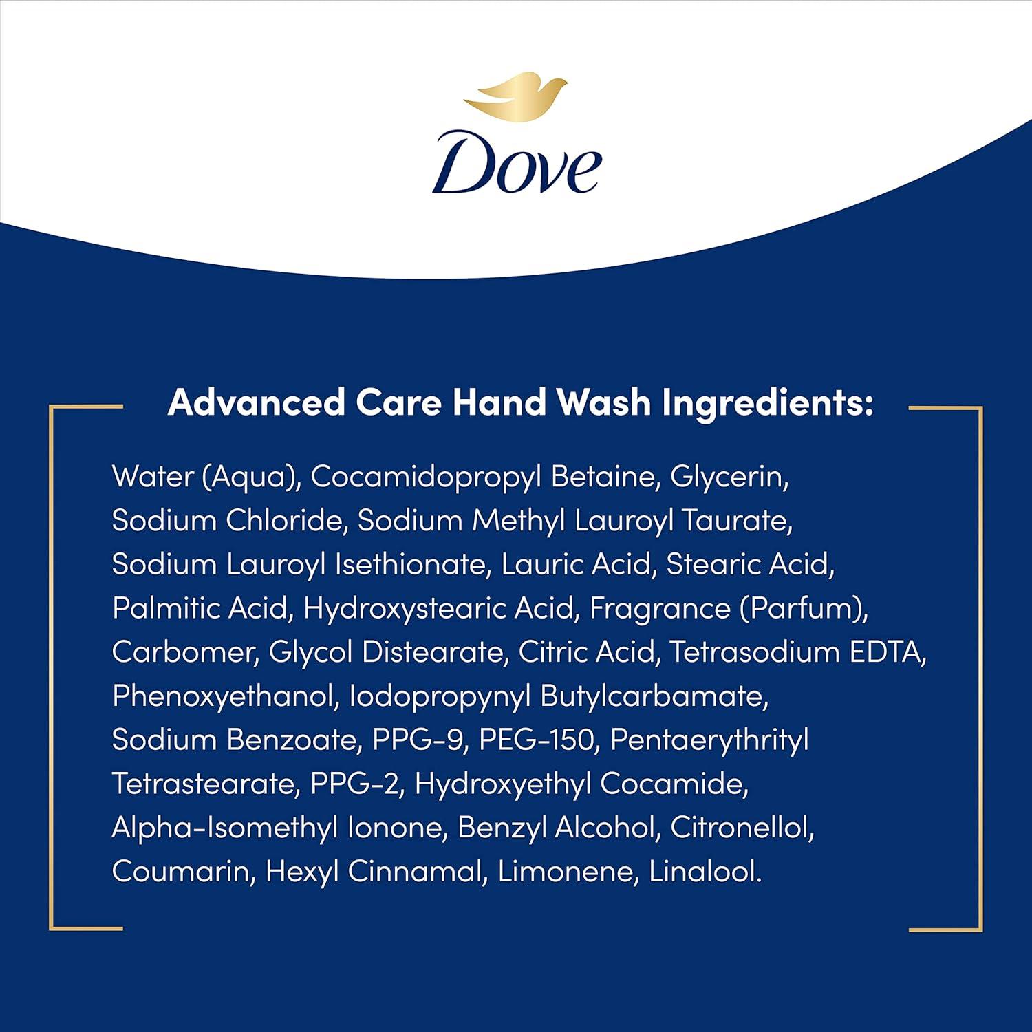 imageDove Advanced Care Hand Wash Deep Moisture 4 Count for Soft Smooth Skin More Moisturizers than the Leading Ordinary Hand Soap 12 oz12 Fl Oz Pack of 8