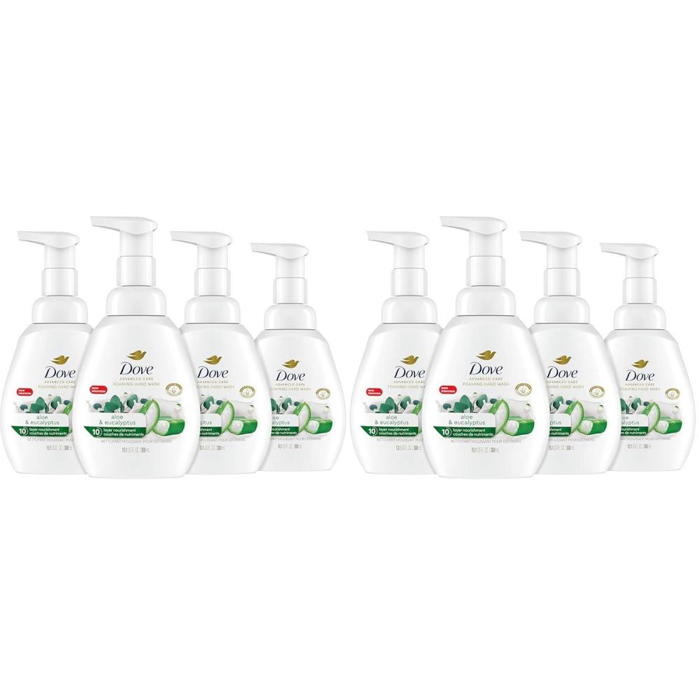 imageDove Advanced Care Hand Wash Deep Moisture 4 Count for Soft Smooth Skin More Moisturizers than the Leading Ordinary Hand Soap 12 oz101 Fl Oz Pack of 8