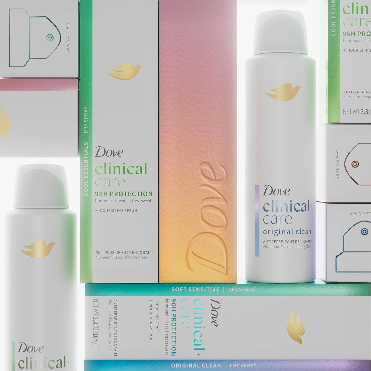 imageDove Clinical Care Antiperspirant Deodorant Dry Spray for Women Cool Essentials 38 oz