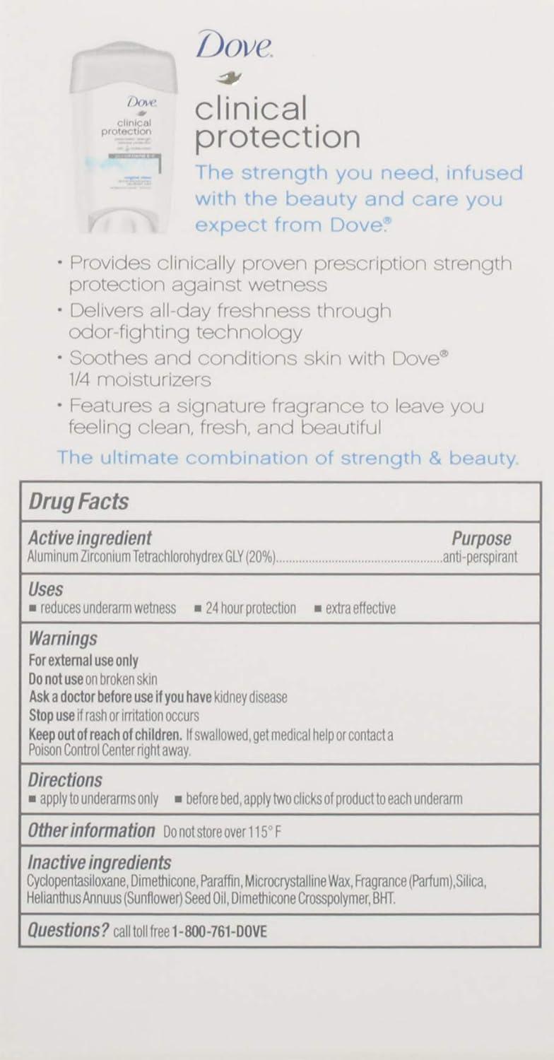imageDove Clinical Protection Antiperspirant Deodorant Original Clean 17 Ounce17 Ounce Pack of 2