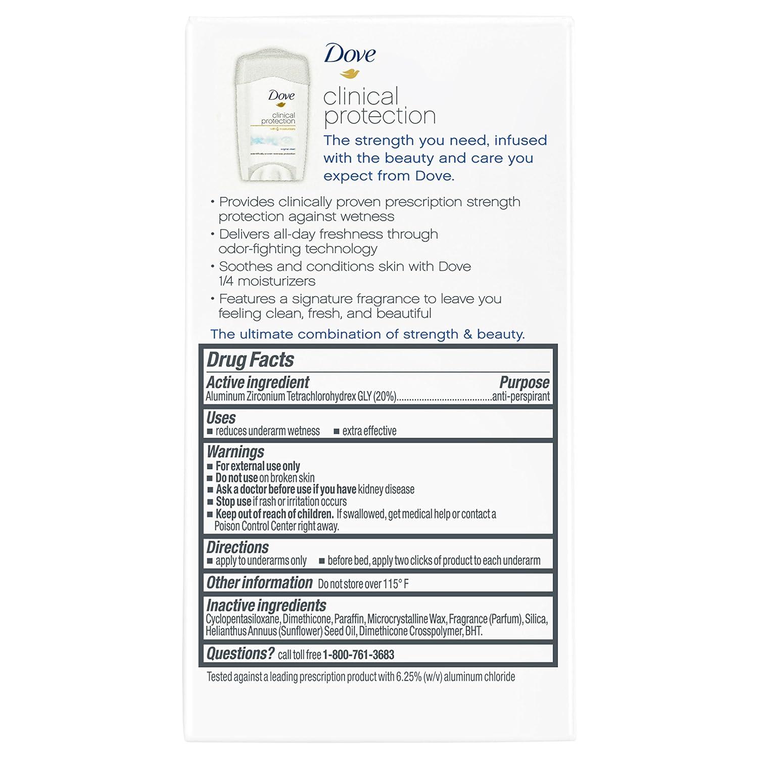 imageDove Clinical Protection Antiperspirant Deodorant Original Clean 17 Ounce17 ounce Pack of 1