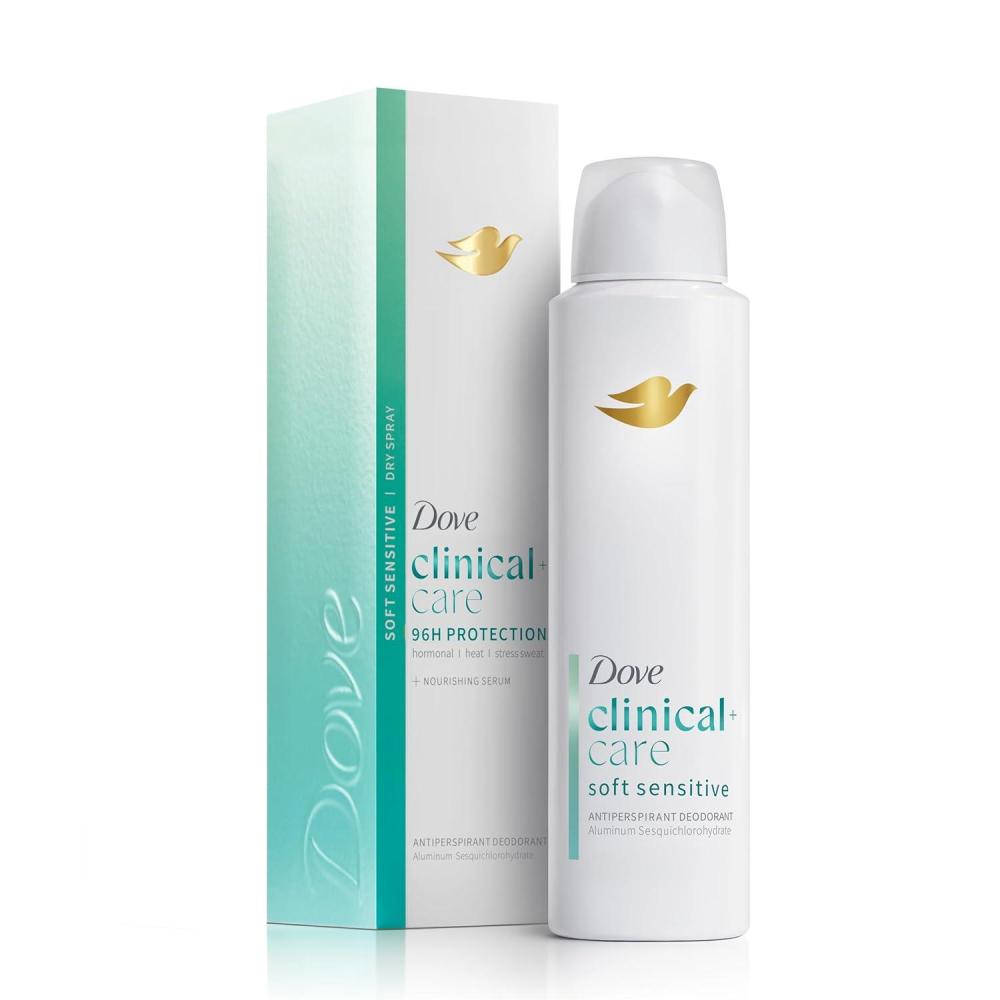 imageDove Clinical Care Antiperspirant Deodorant Dry Spray for Women Soft Sensitive for Sensitive Skin Hypoallergenic 38 oz