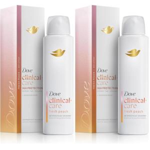 Dove Clinical + Care Antiperspirant Deodorant Dry Spray for Women Fresh Peach with Nourishing Serum 3.8 oz(3.8 Ounce (Pack of 2))