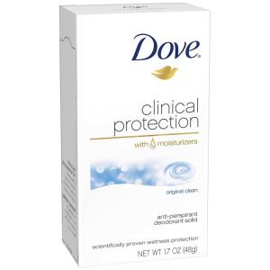 Dove Clinical Protection Antiperspirant Deodorant, Original Clean, 1.7 Ounce(1.7 ounce (Pack of 1))