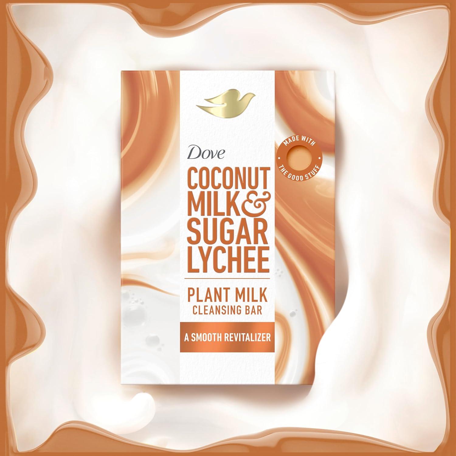 imageDove Plant Milk Cleansing Bar Soap Oat Milk amp Berry Brulee Moisture Marvel 4 Count for Moisturized Skin Gentle Cleanser No Sulfate Cleansers or Parabens 98 Biodegradable Formula 5 ozCoconut Milk Sugar Lychee