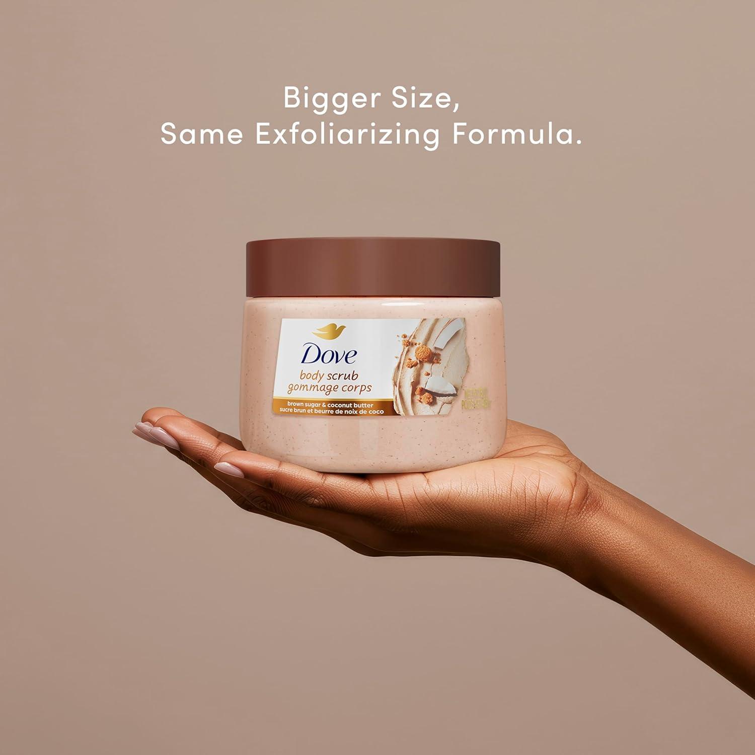 imageDove Pomegranate amp Shea Butter Body Scrub Exfoliates and Deeply Nourishes for Smooth Radiant Skin 15 ozBrown Sugar Coconut Butter
