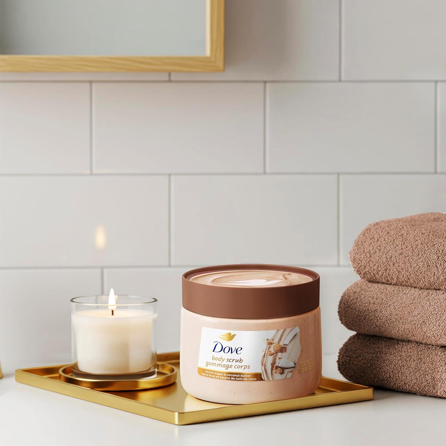imageDove Pomegranate amp Shea Butter Body Scrub Exfoliates and Deeply Nourishes for Smooth Radiant Skin 15 ozBrown Sugar Coconut Butter