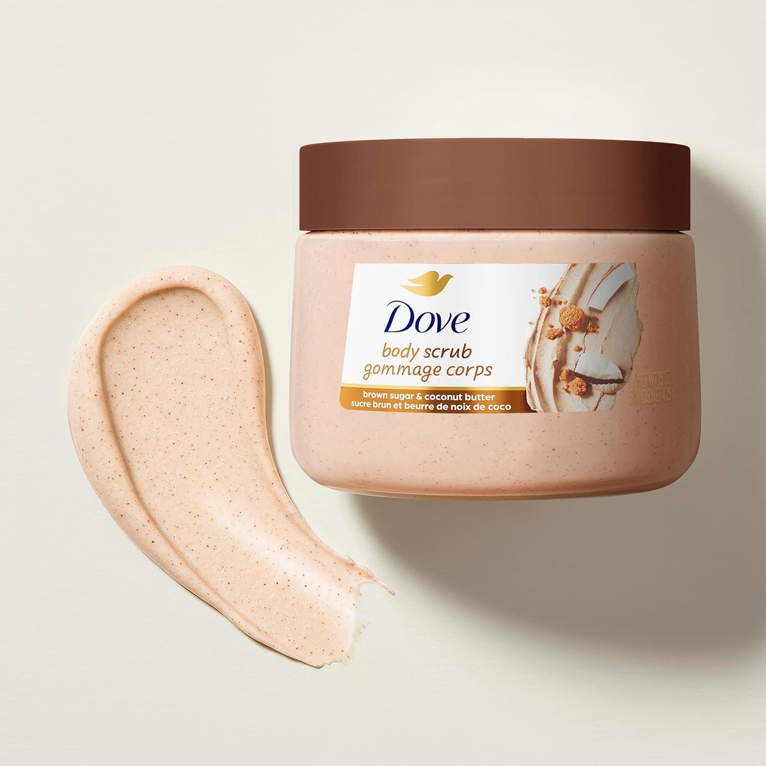 imageDove Pomegranate amp Shea Butter Body Scrub Exfoliates and Deeply Nourishes for Smooth Radiant Skin 15 ozBrown Sugar Coconut Butter