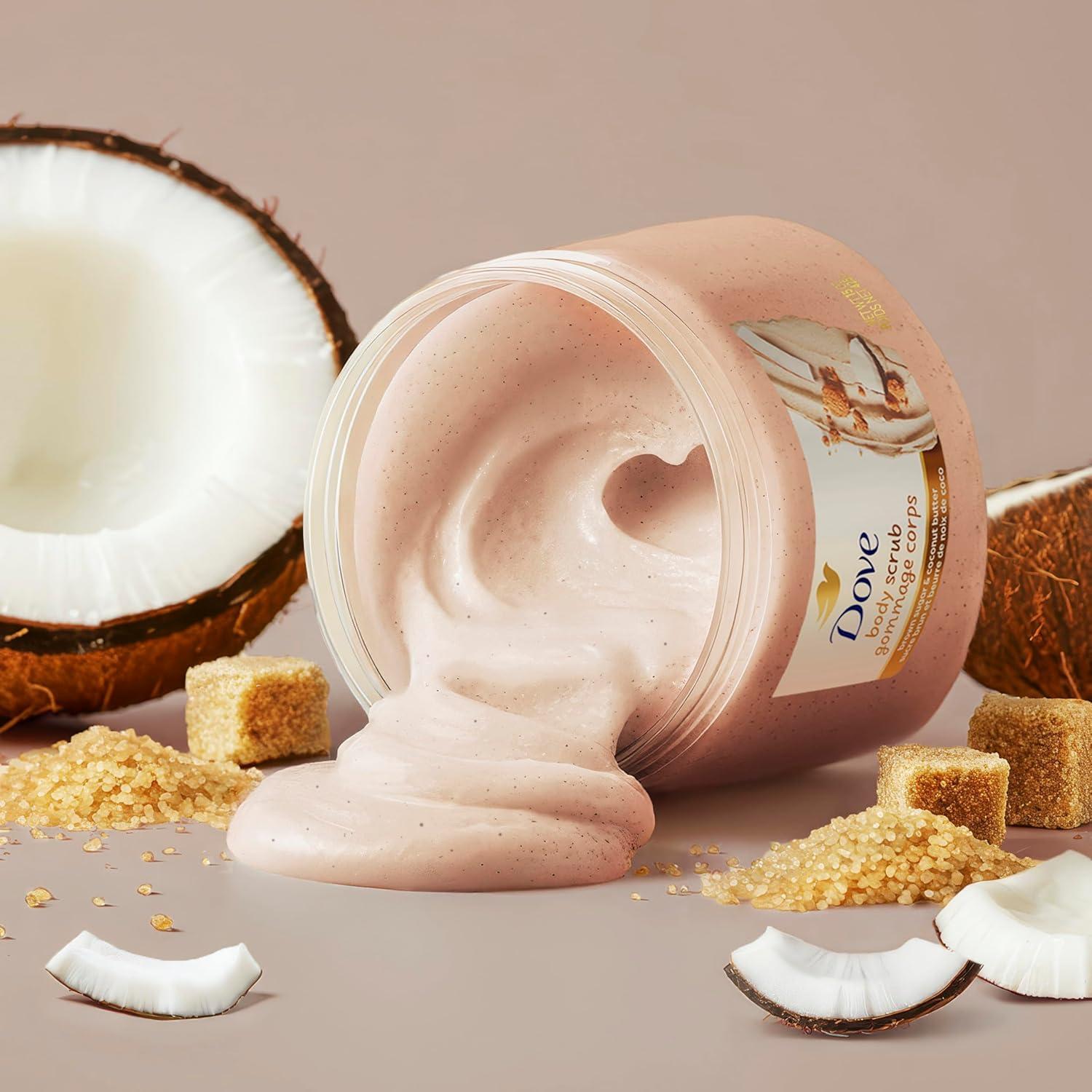 imageDove Pomegranate amp Shea Butter Body Scrub Exfoliates and Deeply Nourishes for Smooth Radiant Skin 15 ozBrown Sugar Coconut Butter