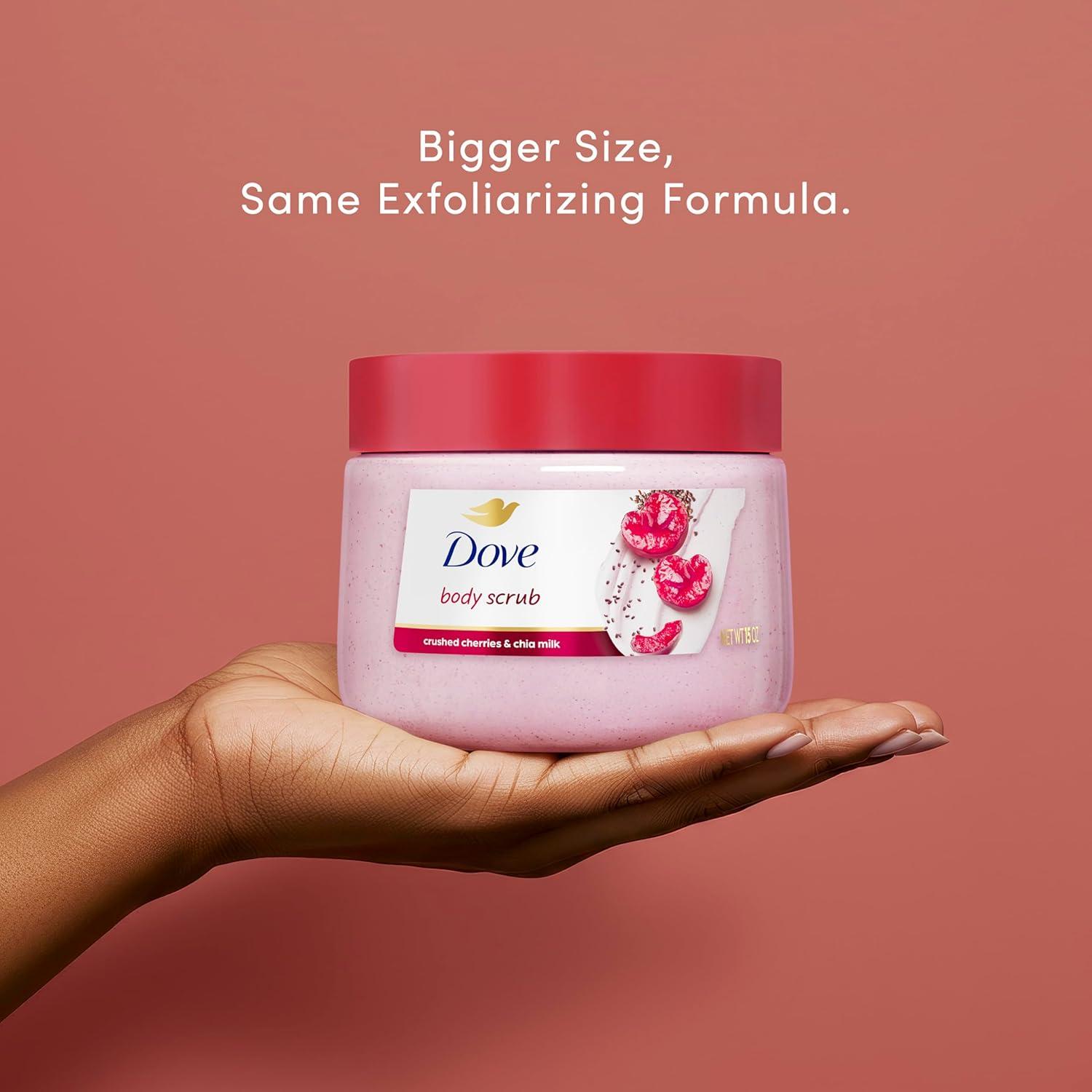 imageDove Pomegranate amp Shea Butter Body Scrub Exfoliates and Deeply Nourishes for Smooth Radiant Skin 15 ozCherry Chia