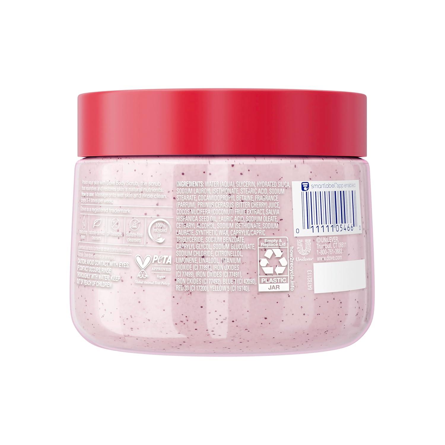imageDove Pomegranate amp Shea Butter Body Scrub Exfoliates and Deeply Nourishes for Smooth Radiant Skin 15 ozCherry Chia