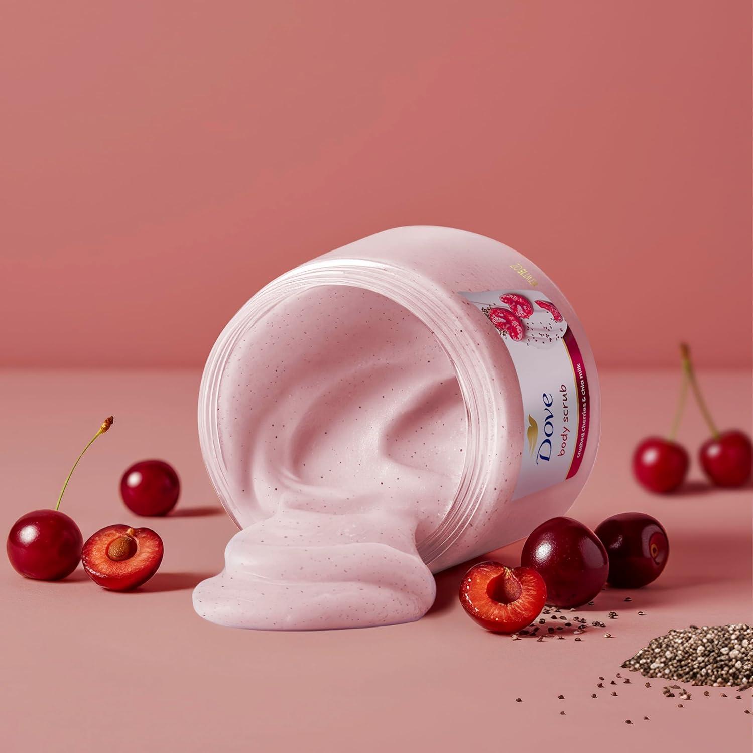 imageDove Pomegranate amp Shea Butter Body Scrub Exfoliates and Deeply Nourishes for Smooth Radiant Skin 15 ozCherry Chia