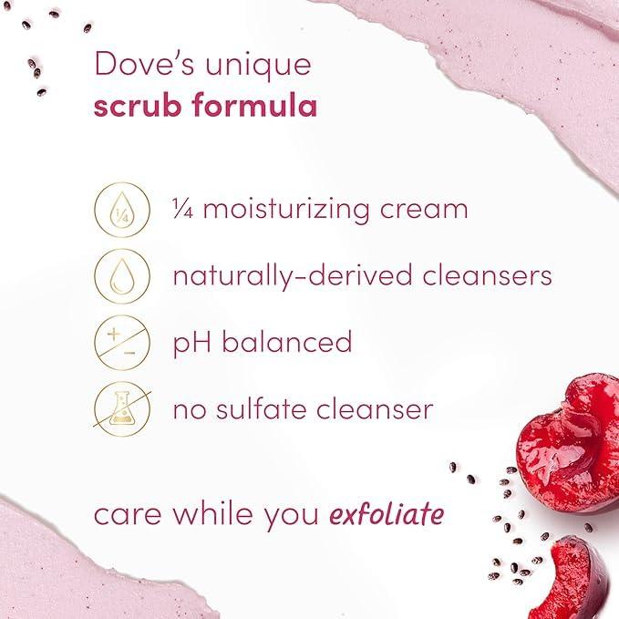 imageDove Pomegranate amp Shea Butter Body Scrub Exfoliates and Deeply Nourishes for Smooth Radiant Skin 15 ozCherry Chia