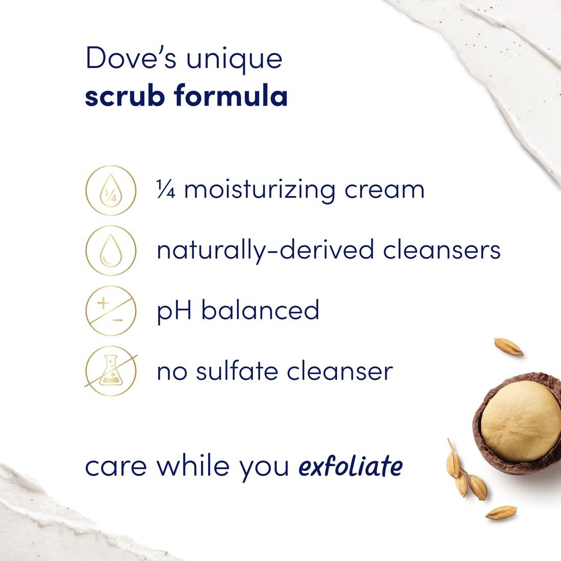 imageDove Pomegranate amp Shea Butter Body Scrub Exfoliates and Deeply Nourishes for Smooth Radiant Skin 15 ozMacadamia Rice Milk