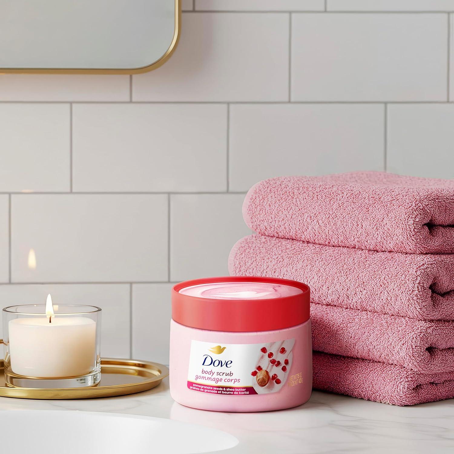 imageDove Pomegranate amp Shea Butter Body Scrub Exfoliates and Deeply Nourishes for Smooth Radiant Skin 15 ozPomegranate Shea Butter