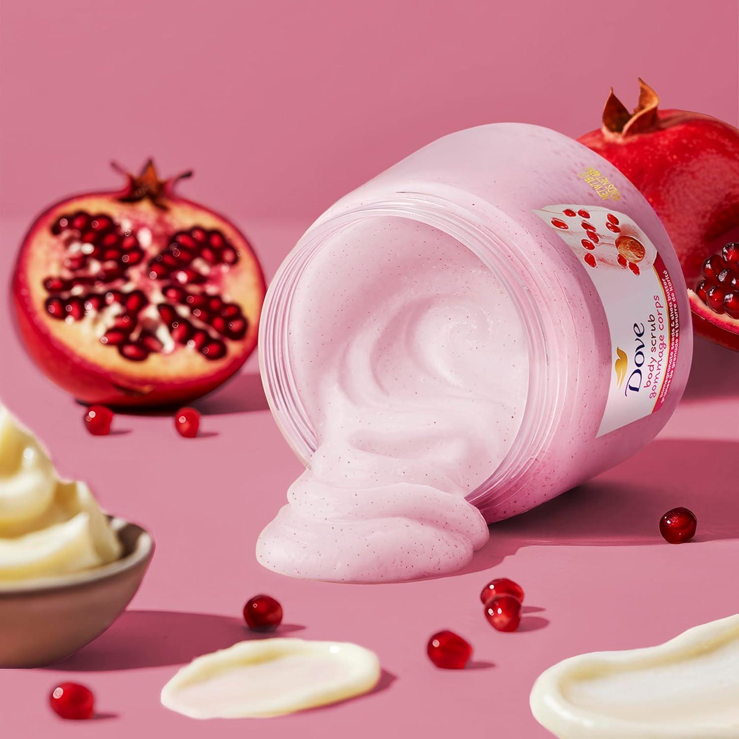 imageDove Pomegranate amp Shea Butter Body Scrub Exfoliates and Deeply Nourishes for Smooth Radiant Skin 15 ozPomegranate Shea Butter