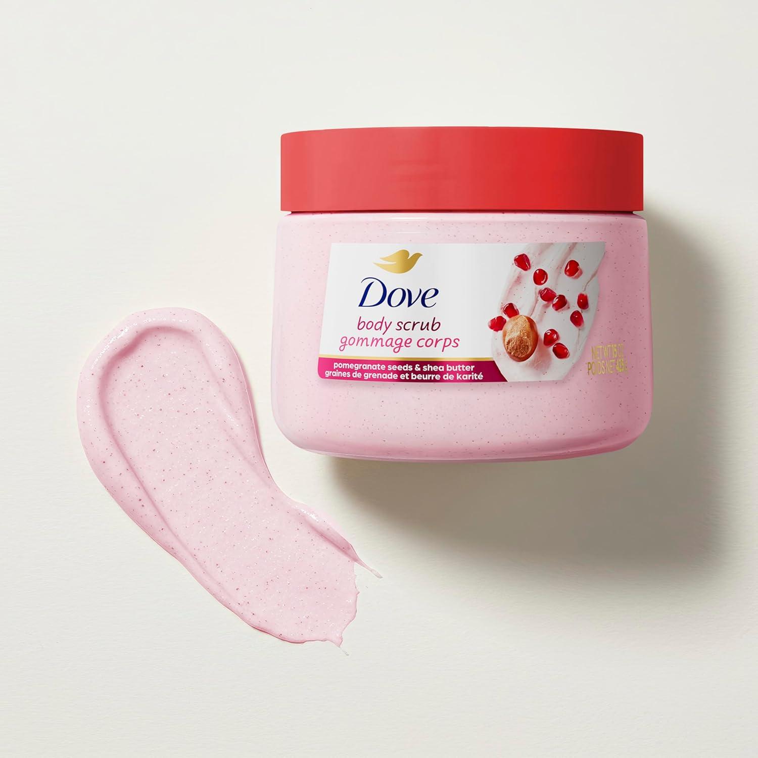 imageDove Pomegranate amp Shea Butter Body Scrub Exfoliates and Deeply Nourishes for Smooth Radiant Skin 15 ozPomegranate Shea Butter