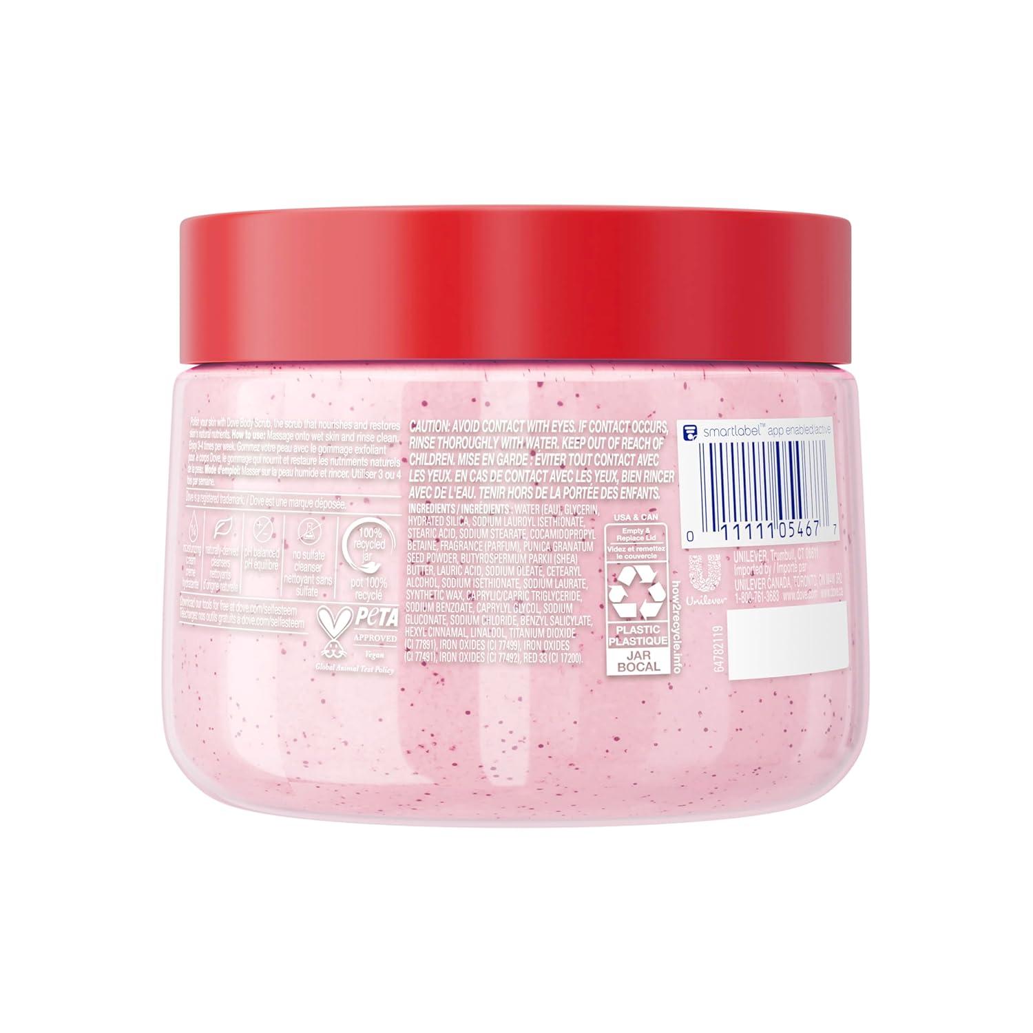 imageDove Pomegranate amp Shea Butter Body Scrub Exfoliates and Deeply Nourishes for Smooth Radiant Skin 15 ozPomegranate Shea Butter