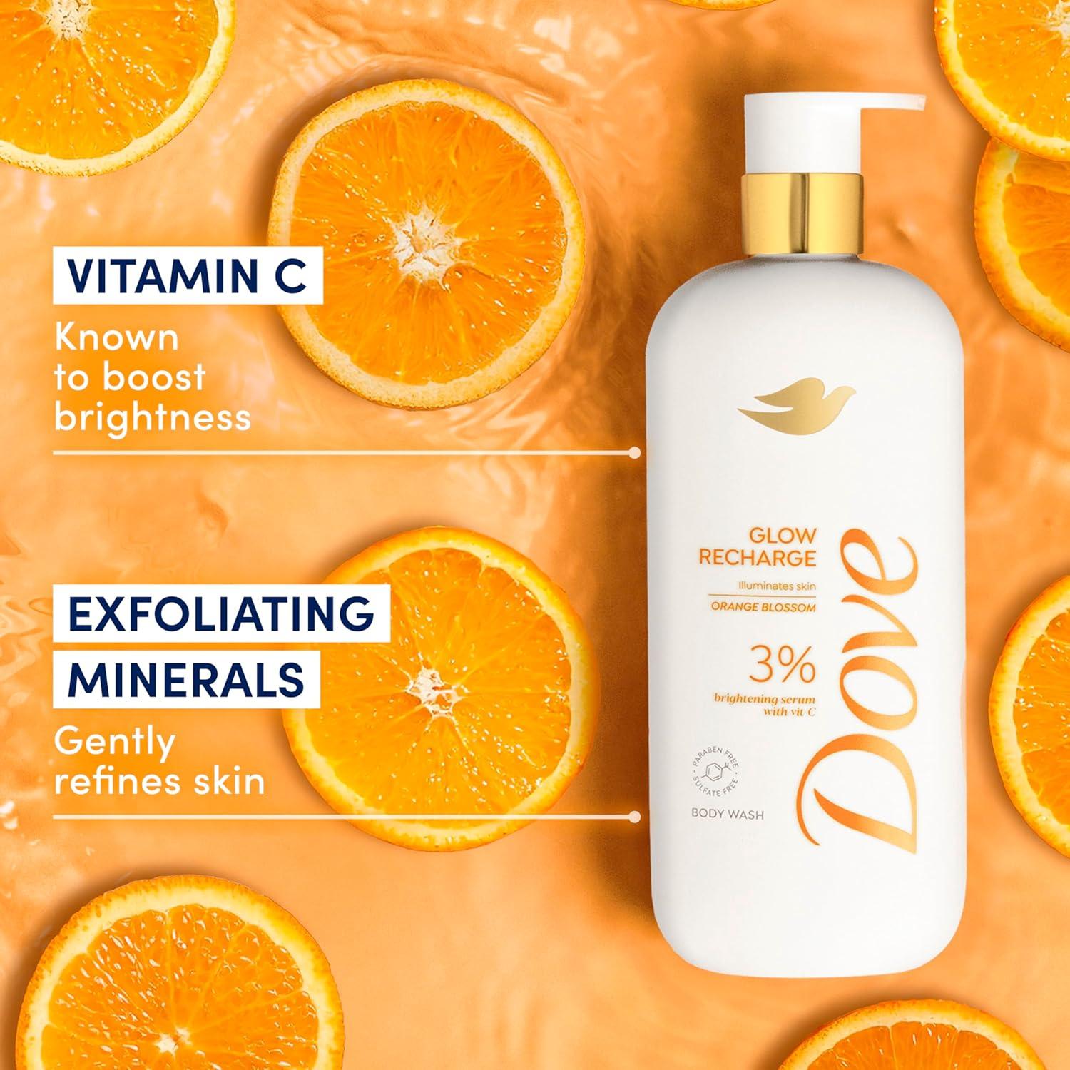imageDove Serum Body Wash Glow Recharge illuminates amp Exfoliates skin with brightening Vitamin C Serum 185 Fl Oz185 Fl Oz Pack of 1