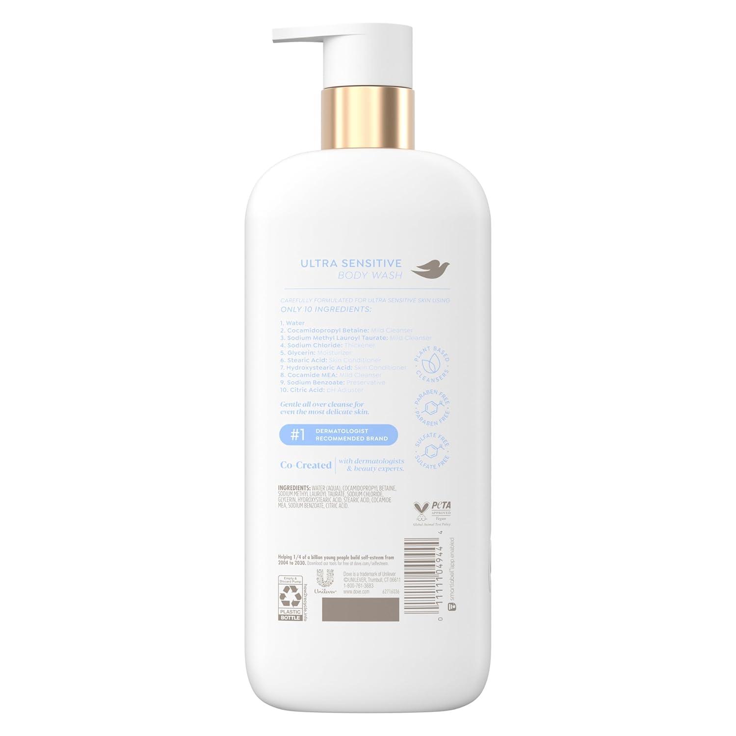 imageDove Serum Body Wash Ultra Gentle hydrating cleanse with only 10 essential ingredients 185 Fl Oz185 Fl Oz Pack of 4