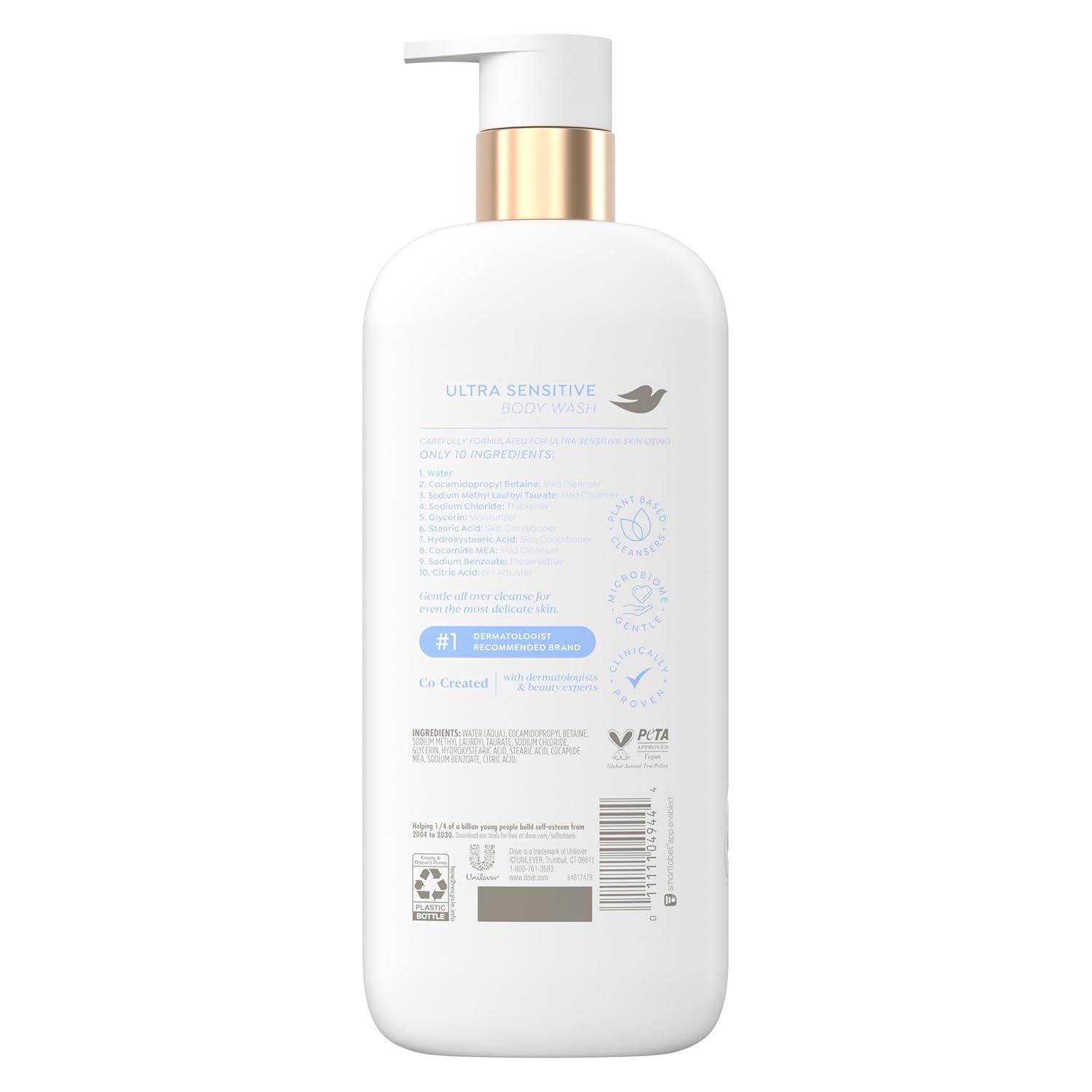 imageDove Serum Body Wash Ultra Gentle hydrating cleanse with only 10 essential ingredients 185 Fl Oz185 Fl Oz Pack of 4