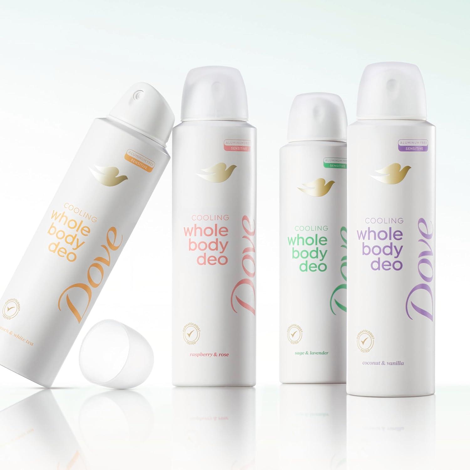 imageDove Whole Body Deodorant Cooling Spray Peach amp White Tea Aluminum Free 4ozSage Lavender