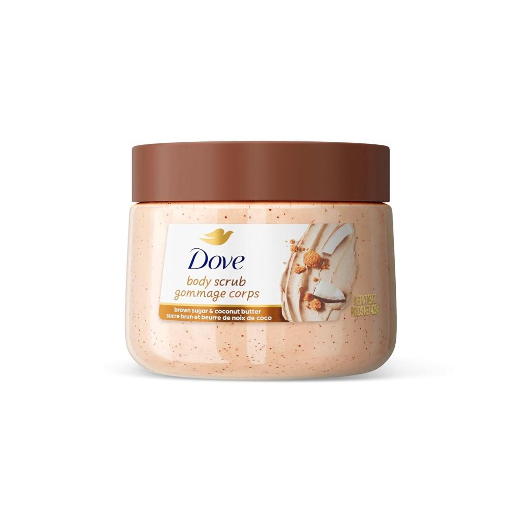 imageDove Pomegranate amp Shea Butter Body Scrub Exfoliates and Deeply Nourishes for Smooth Radiant Skin 15 ozBrown Sugar Coconut Butter