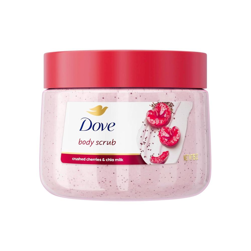 imageDove Pomegranate amp Shea Butter Body Scrub Exfoliates and Deeply Nourishes for Smooth Radiant Skin 15 ozCherry  Chia