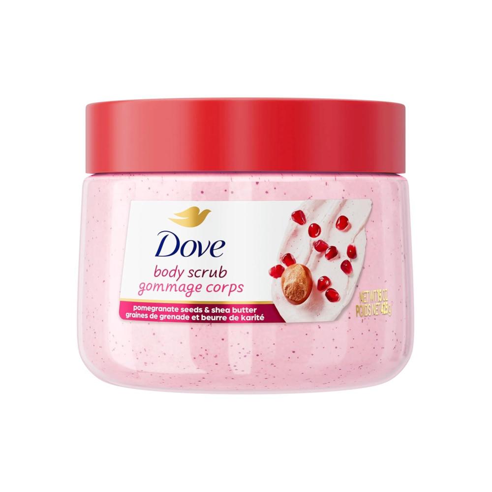 imageDove Pomegranate amp Shea Butter Body Scrub Exfoliates and Deeply Nourishes for Smooth Radiant Skin 15 ozPomegranate Shea Butter