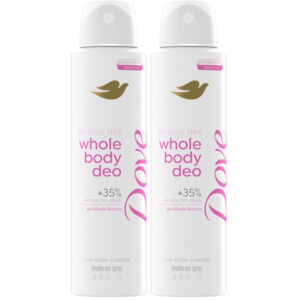 imageDove Whole Body Deo Alcohol Free Deodorant Spray for Women Gardenia Breeze 4 oz4 Ounce Pack of 2