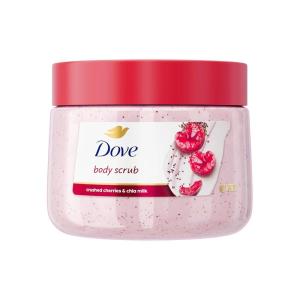 Dove Pomegranate & Shea Butter Body Scrub Exfoliates and Deeply Nourishes for Smooth, Radiant Skin 15 oz(Cherry & Chia)