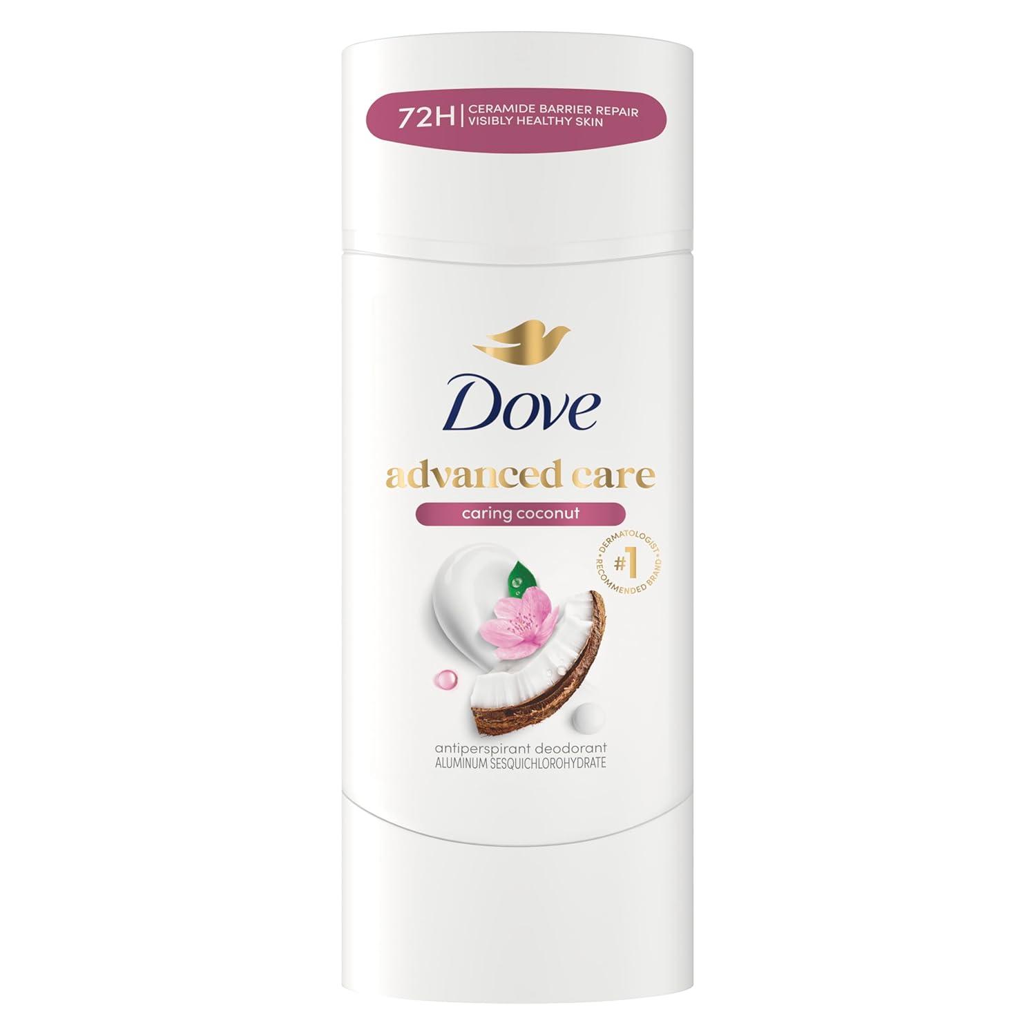 imageDove Advanced Care Antiperspirant Deodorant Stick Beauty Finish 4 Count for helping your skin barrier repair after shaving 26 oz26 Ounce Pack of 1