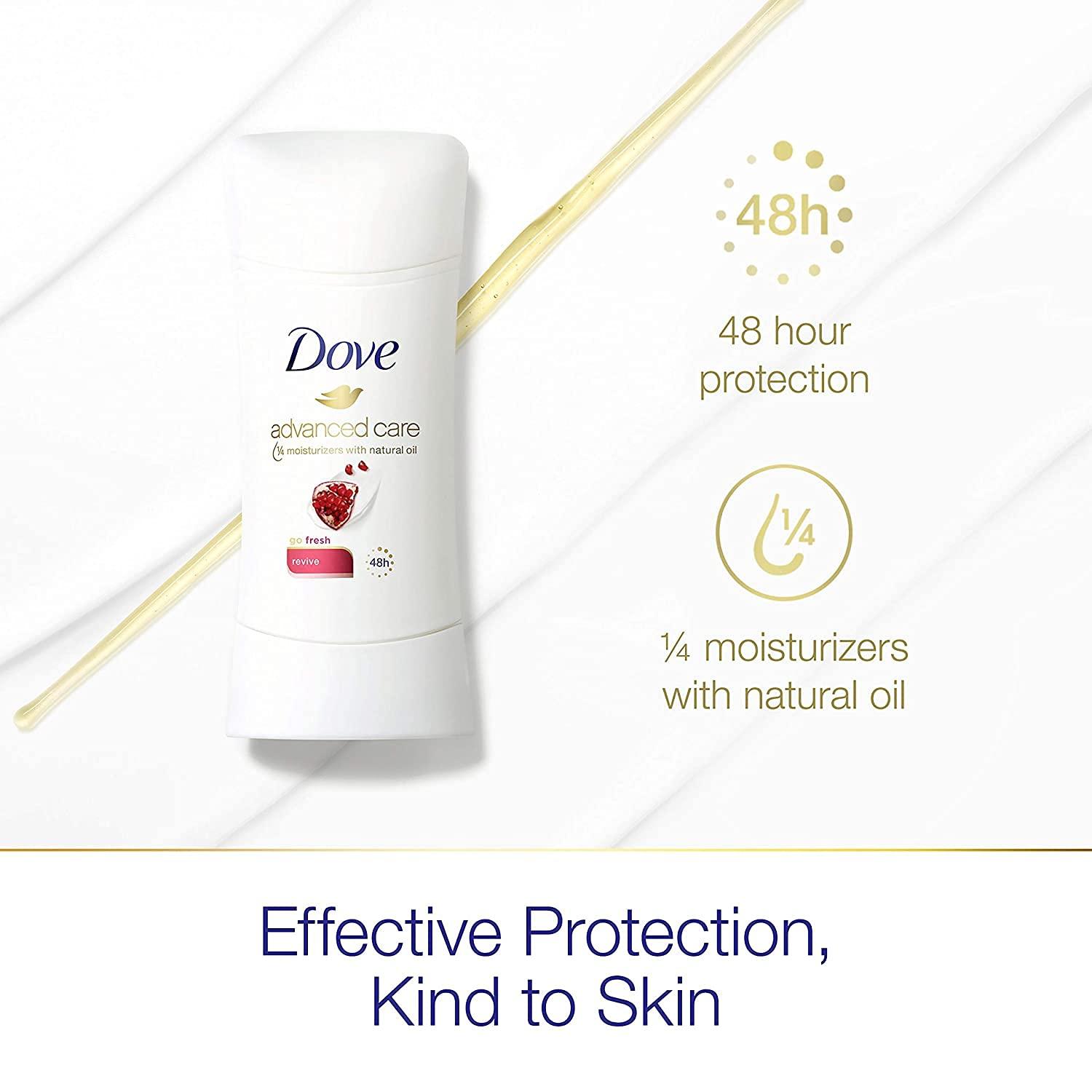imageDove Advanced Care Antiperspirant Deodorant Stick Beauty Finish 4 Count for helping your skin barrier repair after shaving 26 oz26 Ounce Pack of 2