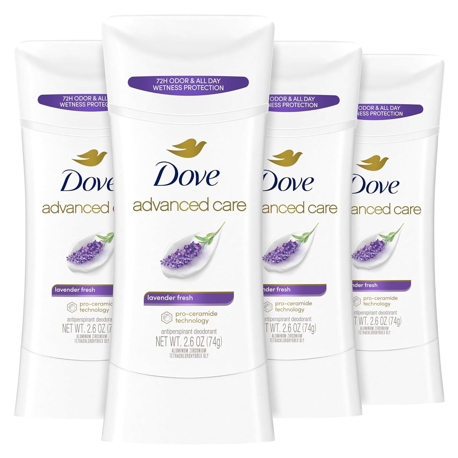 imageDove Advanced Care Antiperspirant Deodorant Stick Beauty Finish 4 Count for helping your skin barrier repair after shaving 26 oz26 Ounce Pack of 4