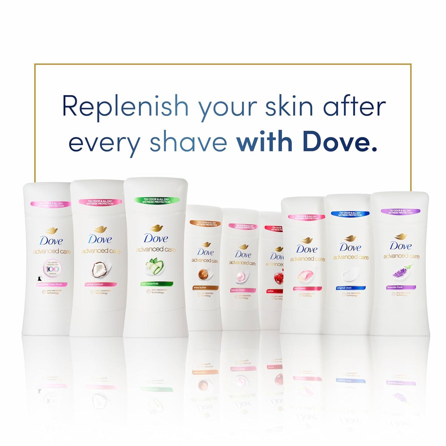 imageDove Advanced Care Antiperspirant Deodorant Stick Beauty Finish 4 Count for helping your skin barrier repair after shaving 26 oz26 Ounce Pack of 4