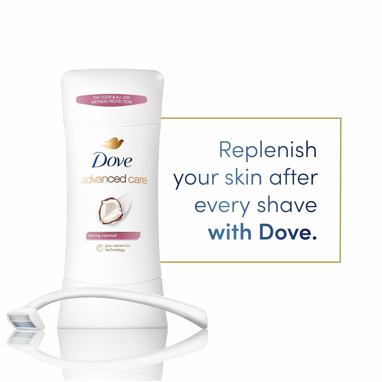 imageDove Advanced Care Antiperspirant Deodorant Stick Beauty Finish 4 Count for helping your skin barrier repair after shaving 26 oz26 Ounce Pack of 4