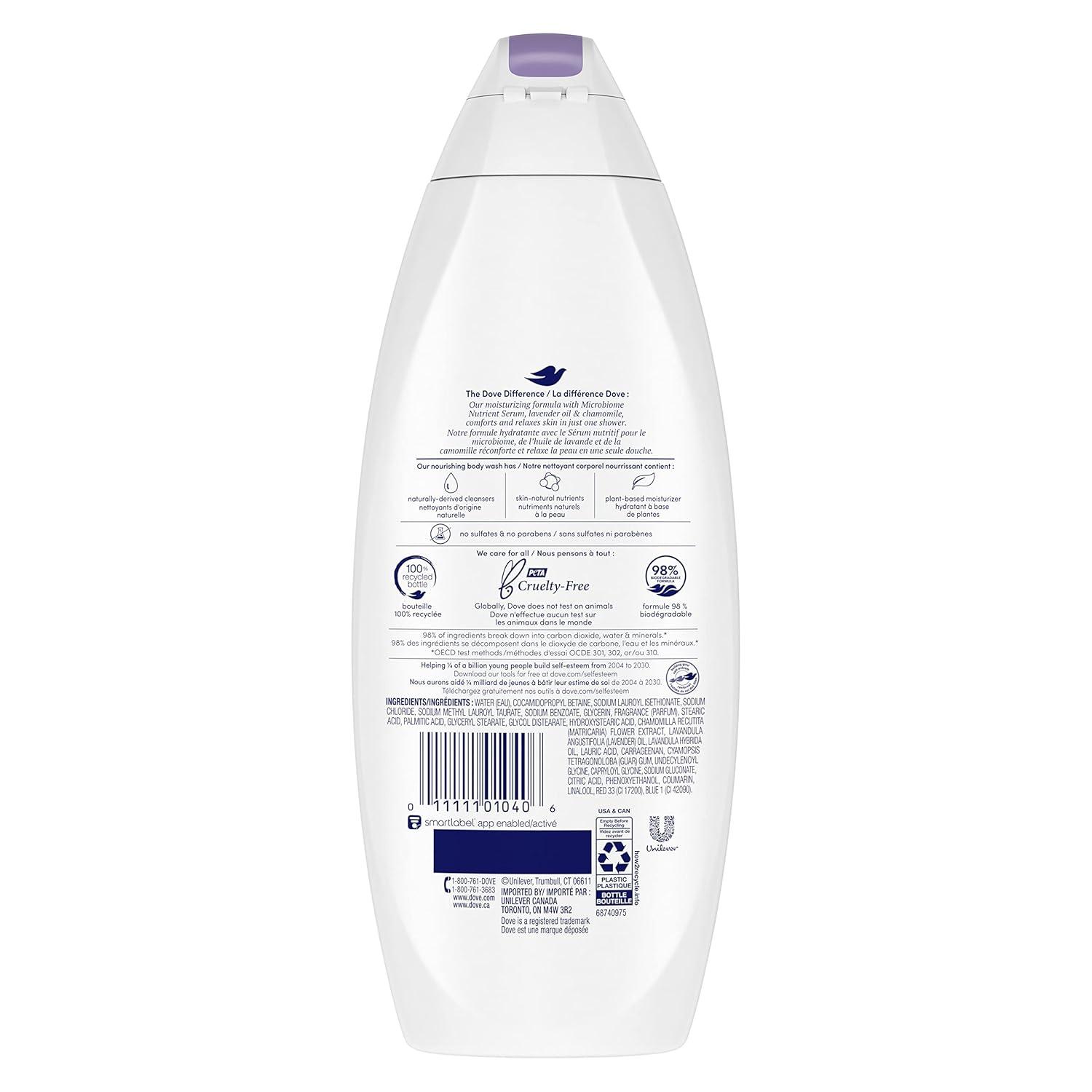 imageDove Body Wash for Softer and Smoother Skin After Just One Use Lavender Oil and Chamomile Stress Relieving and Calming 22 oz 4 CountLavender Oil Chamomile