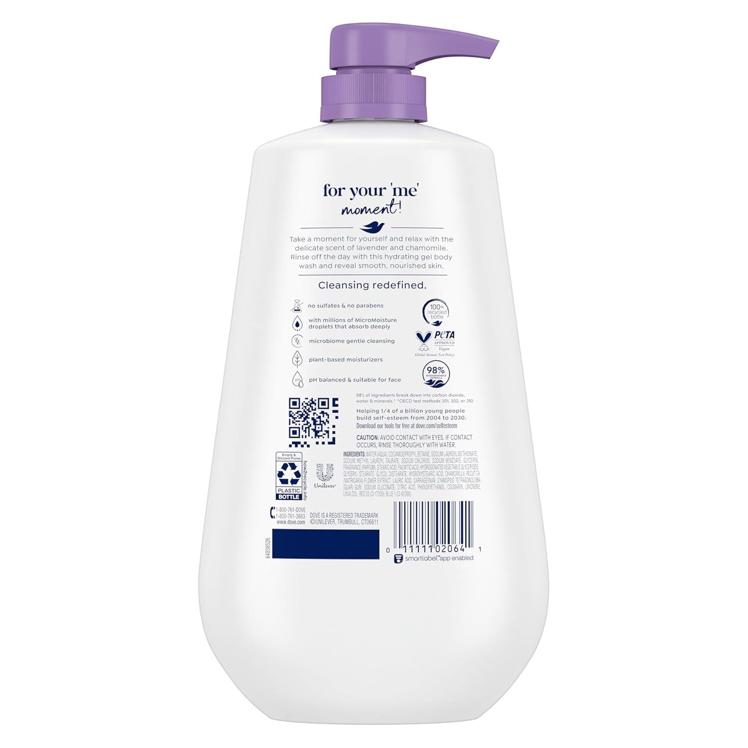 imageDove Body Wash for Softer and Smoother Skin After Just One Use Lavender Oil and Chamomile Stress Relieving and Calming 22 oz 4 CountLavender Oil Chamomile