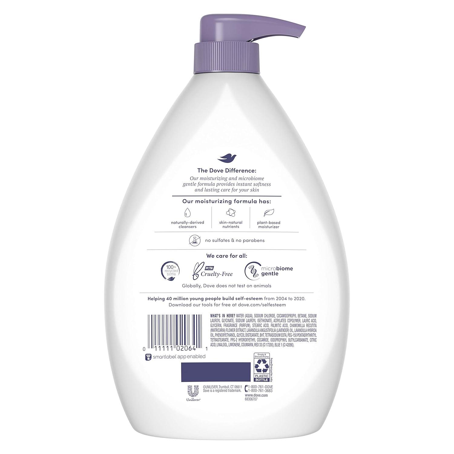 imageDove Body Wash for Softer and Smoother Skin After Just One Use Lavender Oil and Chamomile Stress Relieving and Calming 22 oz 4 CountLavender Oil Chamomile