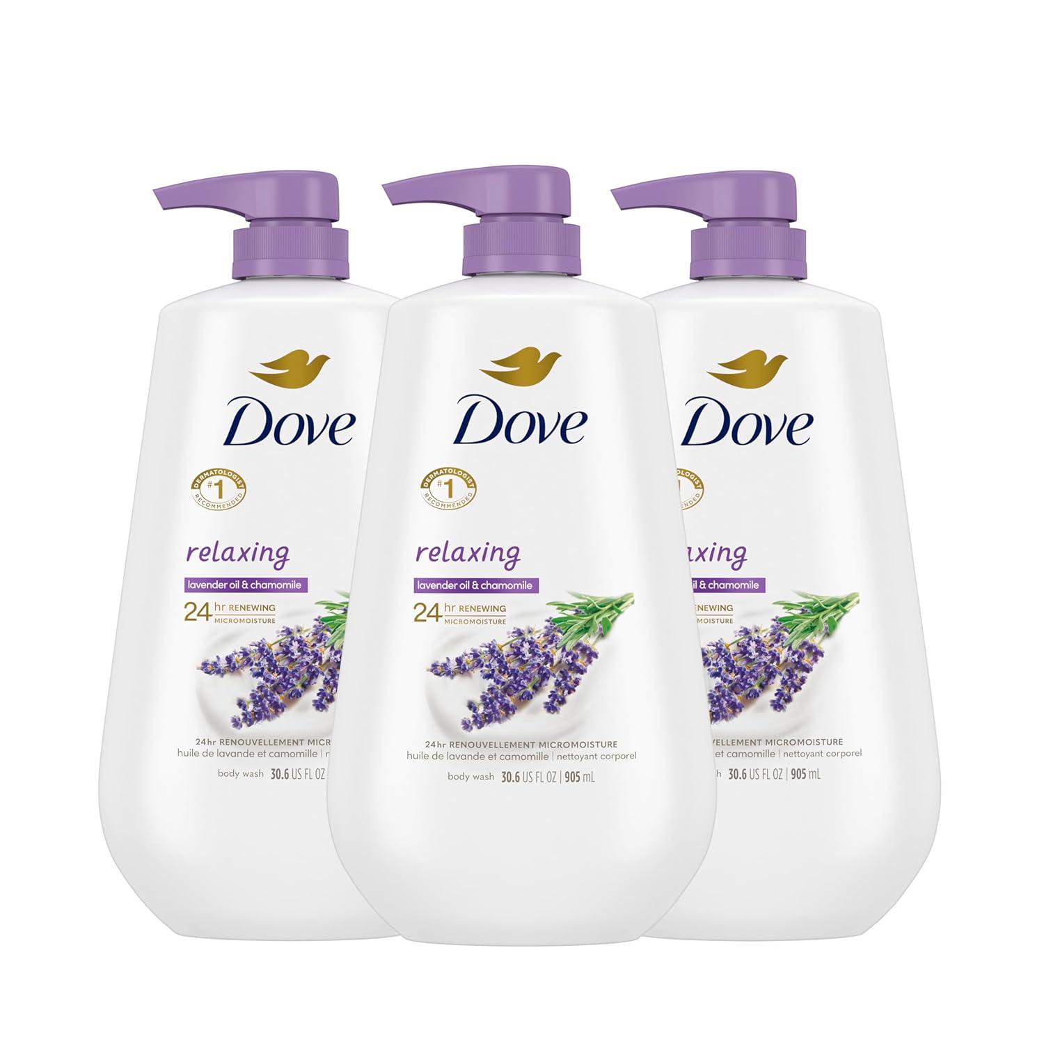 imageDove Body Wash for Softer and Smoother Skin After Just One Use Lavender Oil and Chamomile Stress Relieving and Calming 22 oz 4 CountLavender Oil Chamomile