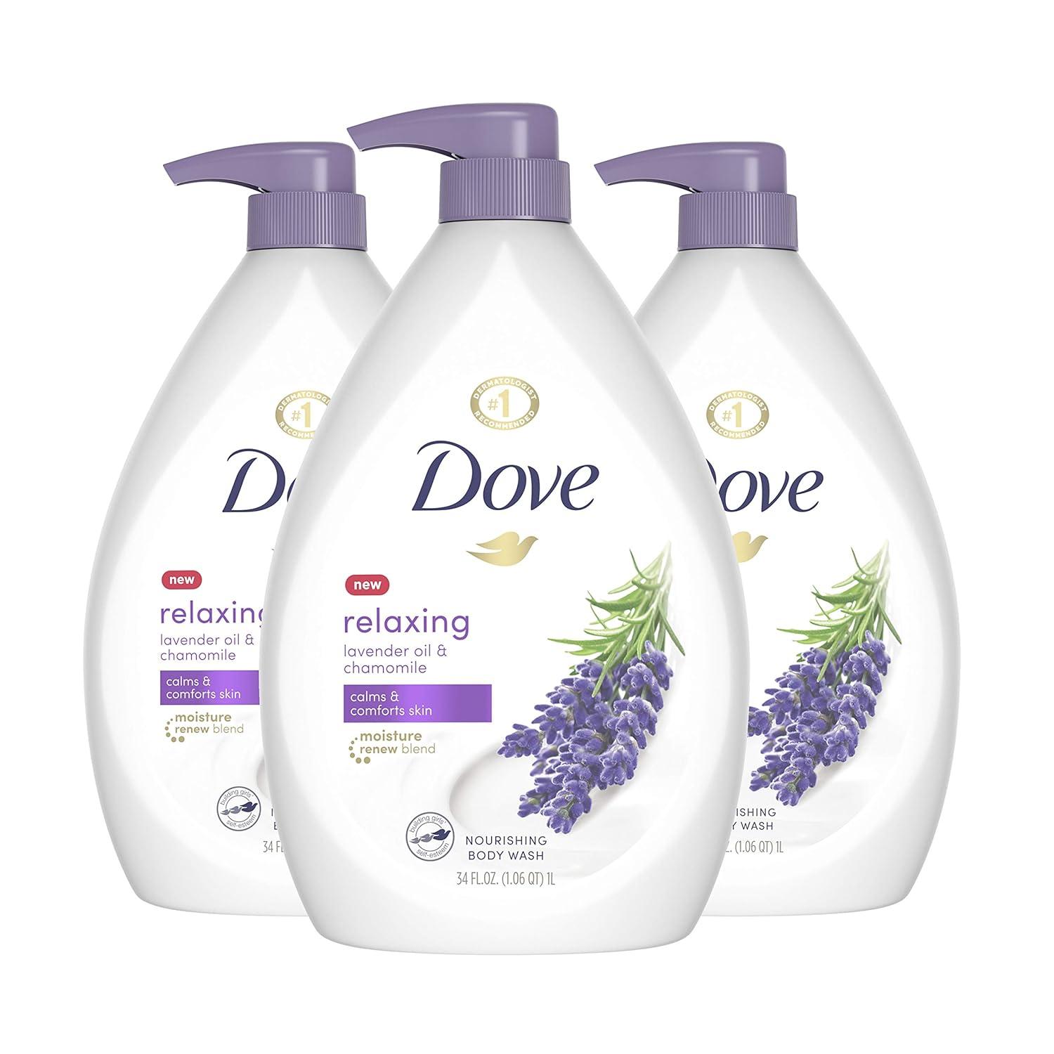 imageDove Body Wash for Softer and Smoother Skin After Just One Use Lavender Oil and Chamomile Stress Relieving and Calming 22 oz 4 CountLavender Oil Chamomile
