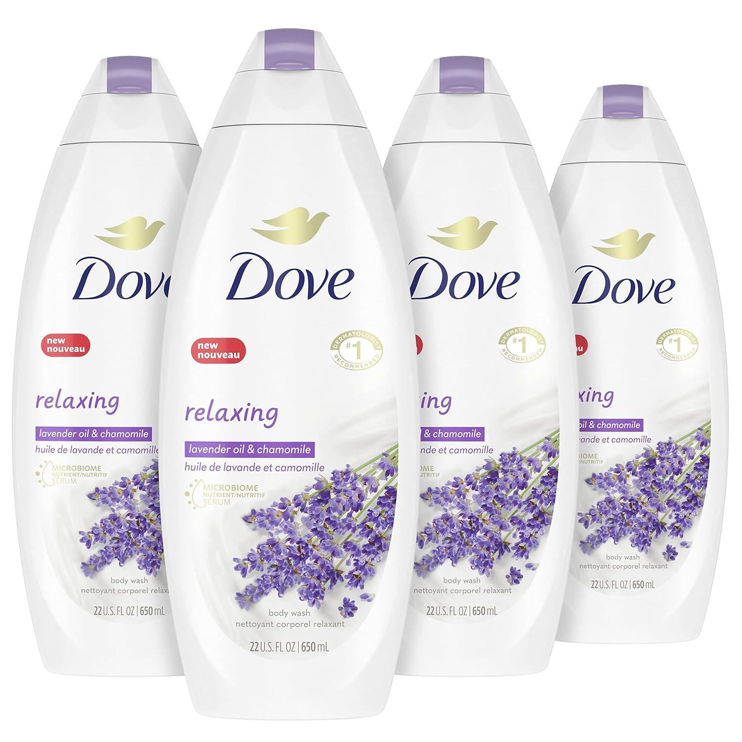 imageDove Body Wash for Softer and Smoother Skin After Just One Use Lavender Oil and Chamomile Stress Relieving and Calming 22 oz 4 CountLavender Oil Chamomile